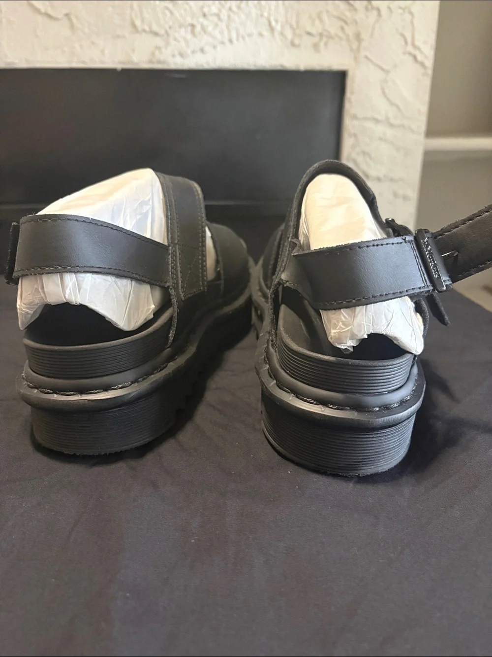 Dr. Martens Black Chunky Platform Buckle Sandals